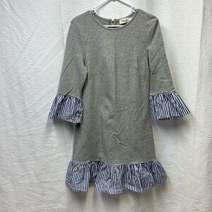 Eliza J Gray Flounce Hem Sweatshirt Dress Size 8